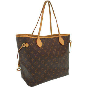 Louis Vuitton Tote Monogram Leather Brown Neverfull Bag